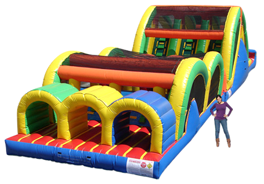Three/lane/obstacle/course/bouncy/rental/maine